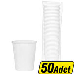 Asorty Karton Bardak Baskısız 8 oz Beyaz 50'li Paket
