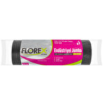 Florex Endüstriyel Çöp Torbası Jumbo Boy 80 cm x 110 cm Siyah 10'lu Paket Florex Endüstriyel Çöp Torbası Jumbo Boy 80 cm x 110 cm Siyah 10'lu Paket