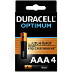 Duracell Optimum Alkalin AAA İnce Kalem Piller 4’lü Paket