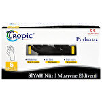 Tropic Muayene Eldiveni Nitril Pudrasız Siyah Small