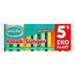 Smarter Klasik Oluklu Bulaşık Süngeri 5'li Paket Smarter Klasik Oluklu Bulaşık Süngeri 5'li Paket