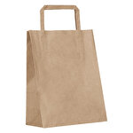 Kraft Kağıt Poşet 26 cm x 30 cm +14 cm Düz Saplı 25'li