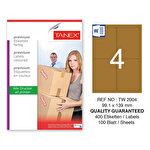 Tanex Tw-2004 Kraft Lazer Etiket 99,1 mm x 139 mm