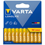 Varta Longlife AAA 10'lu Alkalin İnce Kalem Pil