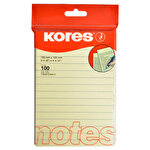Kores Yapışkanlı Çizgili Not Kağıdı 150 mm x 100 mm Sarı 100 Yaprak
