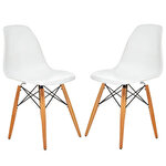 Dovi Eames Sandalye Beyaz Renk 2'li Set