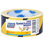 Boss Tape Yer İşaretleme İkaz Bandı 50 mm x 30 m Sarı / Siyah Çizgili