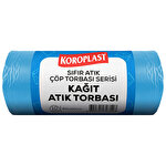 Koroplast Kağıt Atık Çöp Torbası Jumbo Boy 80 cm x 110 cm Mavi 10'lu Paket