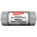 Koroplast Metal Atık Çöp Torbası Jumbo Boy 80 cm x 110 cm Açık Gri 10'lu Paket