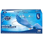 Has-pet Kalın Nitril Eldiven Mavi L 100'lü Paket