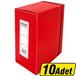 Üçgen Arşivleme Kutusu 22 x 31 x 13 cm Kırmızı 10'lu Paket
