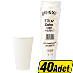 Bencup Karton Bardak Tasarımlı 12 oz 40'lı Paket