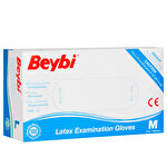 Beybi Lateks Muayene Eldiveni Pudralı Medium 100'lü Paket