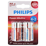 Philips Alkalin AA Kalem Kalem Pil 6'lı Paket Philips Alkalin AA Kalem Kalem Pil 6'lı Paket