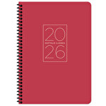 Keskin Spiralli Haftalık 2026 Ajanda 17 cm x 24 cm Kırmızı