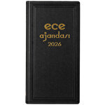 Ece Asya Ticari 2026 Ajandası 17 cm x 33 cm Siyah