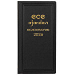 Ece Avrasya Rezervasyon Ticari 2026 Ajandası 17 cm x 33 cm Siyah