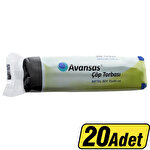 Avansas Çöp Torbası Battal Boy 75 cm x 90 cm Siyah Tek Rulo 10 Yaprak 20 Adet- Çok Al Az Öde