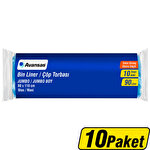 Avansas Çöp Torbası Jumbo Boy 80 cm x 110 cm Kalın Siyah 10'lu x 10 Paket Çok Al Az Öde