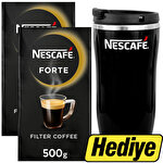 Nescafe Forte Filtre Kahve 500 g 2 Adet + Nescafe Thermo Mug 250 ml Tekli Hediye Nescafe Forte Filtre Kahve 500 g 2 Adet + Nescafe Thermo Mug 250 ml Tekli Hediye