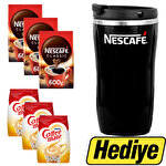 Nescafe Classic Kahve 600 gr 3 Adet + Nestle Coffee Mate 500g Eko Paket Kahve Beyazlatıcı 3 Adet + Nescafe Thermo mug  400 Ml Tekli Hediye