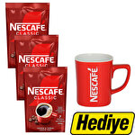 Nescafe Classic Kahve Ekonomik Paket 200 gr 3 Adet +  Nescafe Kupa Tekli Hediye