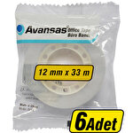 Avansas Ay14 Büro Bandı 12 mm x 33 m 6 Adet