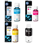 HP GT53 XL + GT52 4 Renk Orijinal Mürekkep Seti