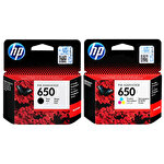 HP 650 Siyah + HP 650 Renkli Orijinal Kartuş Seti