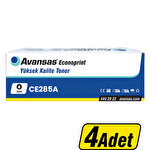 Avansas Econoprint HP 85A / 35A / 36A & Canon CRG-725 Siyah Muadil Toner 4 Adet