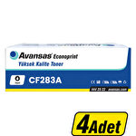 Avansas Econoprint HP 83A Siyah Muadil Toner CF283A / 283A / 83A 4 Adet
