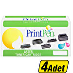 Printpen Hp 217A & Canon CRG-047 Siyah Muadil Toner CF217A 4 Adet