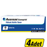 Avansas Econoprint HP CF217A & Canon CRG-047 Siyah Muadil Toner 4 Adet