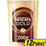 Nescafé Gold Çözünebilir Kahve 200 g Ekonomik -12 Paket Çok Al Az Öde