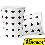Euro Vending Karton Bardak Yıldız Desenli 7 Oz 50'li x 15 Paket Çok Al Az Öde