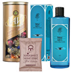 K.Mehmet Efendi Türk Kahvesi Poşet 100 g + Kahve Dünyası Lavi Dolgulu Çikolata 400 g + Rebul Aqua Kolonya 250 ml