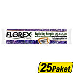 Florex Çöp Torbası Büyük Boy 65 cm x 70 cm Mor Lavanta Kokulu Büzgülü 10'lu x 25 Paket  Çok Al Az Öde