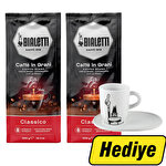 Bialetti Classico (Roma) Çekirdek Kahve 1000 g x 2 Paket + Porselen Mug Hediye