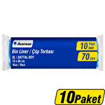 Avansas Çöp Torbası Battal Boy 75 cm x 90 cm Mavi 10'lu x 10 Paket Çok Al Az Öde