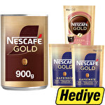 Nescafe Gold Kahve Teneke Kutu 900 g Alımında + Gold Crema 80 g + 2 Paket Nescafe Gold Decaf Kafeinsiz Çözünebilir Kahve 70 g Hediye