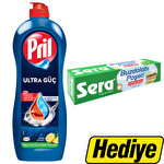 Pril Power Bulaşık Deterjanı Limon 653 g Alımında Sera Medium Buzdolabı Poşeti 24 x 38 cm Hediye