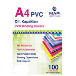 Mapi Cilt Kapağı Pvc 160 Mikron Şeffaf A4 100’lü Paket