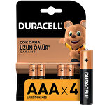 Duracell Alkalin AAA İnce Kalem Pil 4'lü Paket Duracell Alkalin AAA İnce Kalem Pil 4'lü Paket