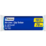 Avansas Çöp Torbası Battal Boy 75 cm x 90 cm Mavi 10'lu Paket Avansas Çöp Torbası Battal Boy 75 cm x 90 cm Mavi 10'lu Paket