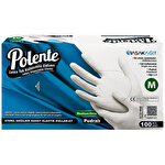 Polente Latex Muayene Eldiveni Pudralı Medium 100'lü Paket