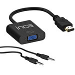 Inca Ihtv-7ts HDMI To VGA Çevirici Jaklı Siyah