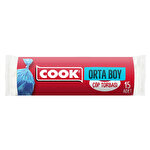 Cook Çöp Torbası Orta Boy 55 cm x 60 cm Mavi 15'li Paket