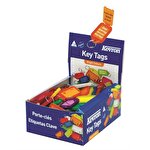 Kevron KeyTags Plastic with Insert and Steel Ring 56 x 30 mm Assorted Colours Box of 100