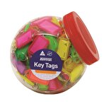 Kevron KeyTags Plastic with Insert and Steel Ring 56 x 30 mm Assorted Colours Tub of 150