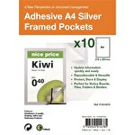 Pelltech A4 Self-Adhesive Display Frame with Magnetic Closure Silver Pack of 10